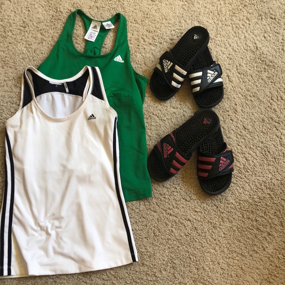 Adidas slide and top bundle